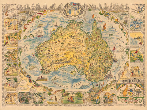Australia Illustrated Map published 1934