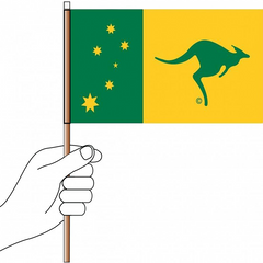 Australia Sporting Flag Handwaver - Knitted Polyester