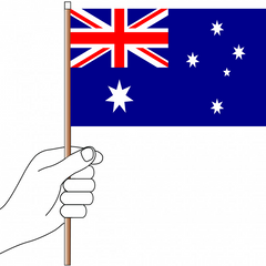Australian Flag Handwaver - Plastic