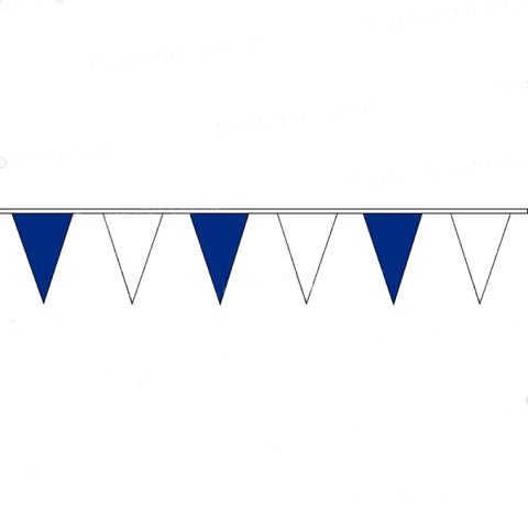 Pennant Bunting Blue & White - 100 metres (Heavy-Duty Vinyl)