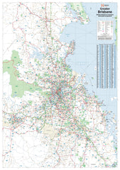 Brisbane & Region Hema 1000 x 1400mm Supermap Laminated Wall Map with Free Map Dots