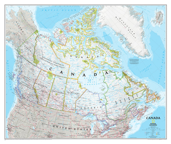 Canada National Geographic 965 x 813mm Wall Map
