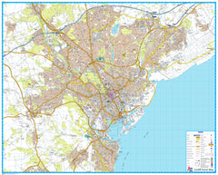 Cardiff A-Z 1184 x 954mm Wall Map
