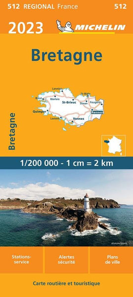 Brittany 512 France Michelin Map