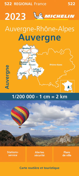 France Auvergne 522 Michelin Map