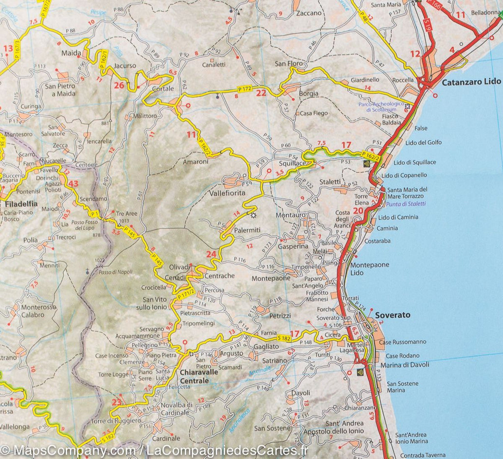 Italy Calabria Map 364 – Michelin | Mapworld