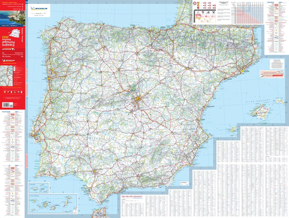 Mapa Michelin Portugal - Espanha 2022 - Livro - Bertrand
