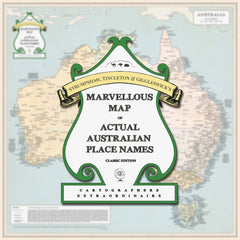 Marvellous Map of Actual Australian Place Names 660 x 660mm Laminated