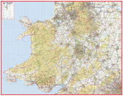 Central England & Wales A-Z 1157 x 907mm Wall Map
