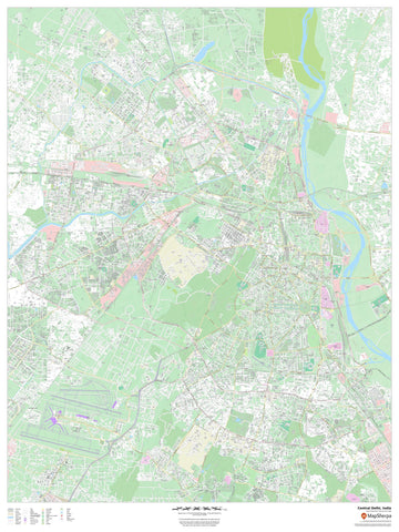 Delhi - India City Wall Map 1219 x 914mm