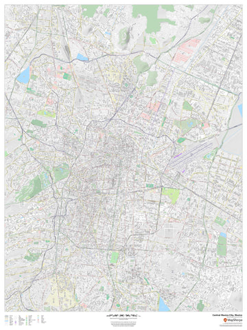 Mexico City Wall Map 1219 x 914mm