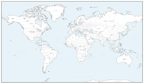 Detailed World Colouring Map 1020 x 595mm