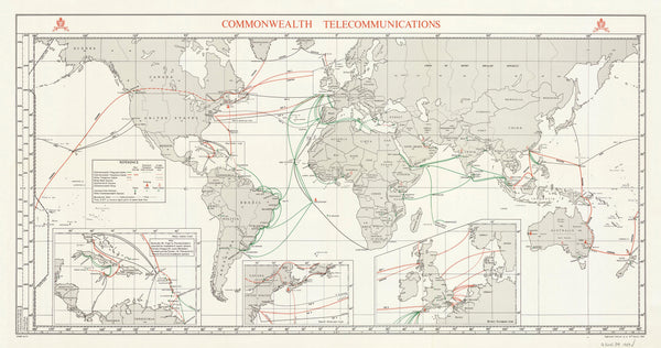 Commonwealth Telecommunications Organisation World Map (1969)
