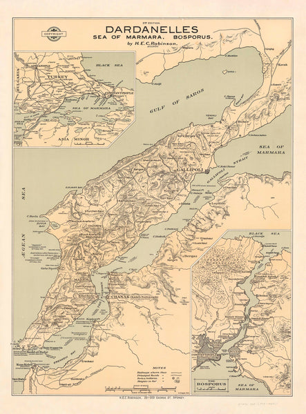 Dardanelles - Sea of Marmara & Bosporus published 1917