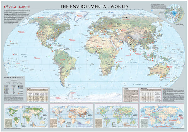 Environmental World 1333 x 933mm Wall Map