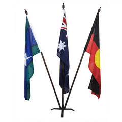 Australian/Aboriginal/TSI Flag Set (1370 x 685mm sleeve) with Metal Base