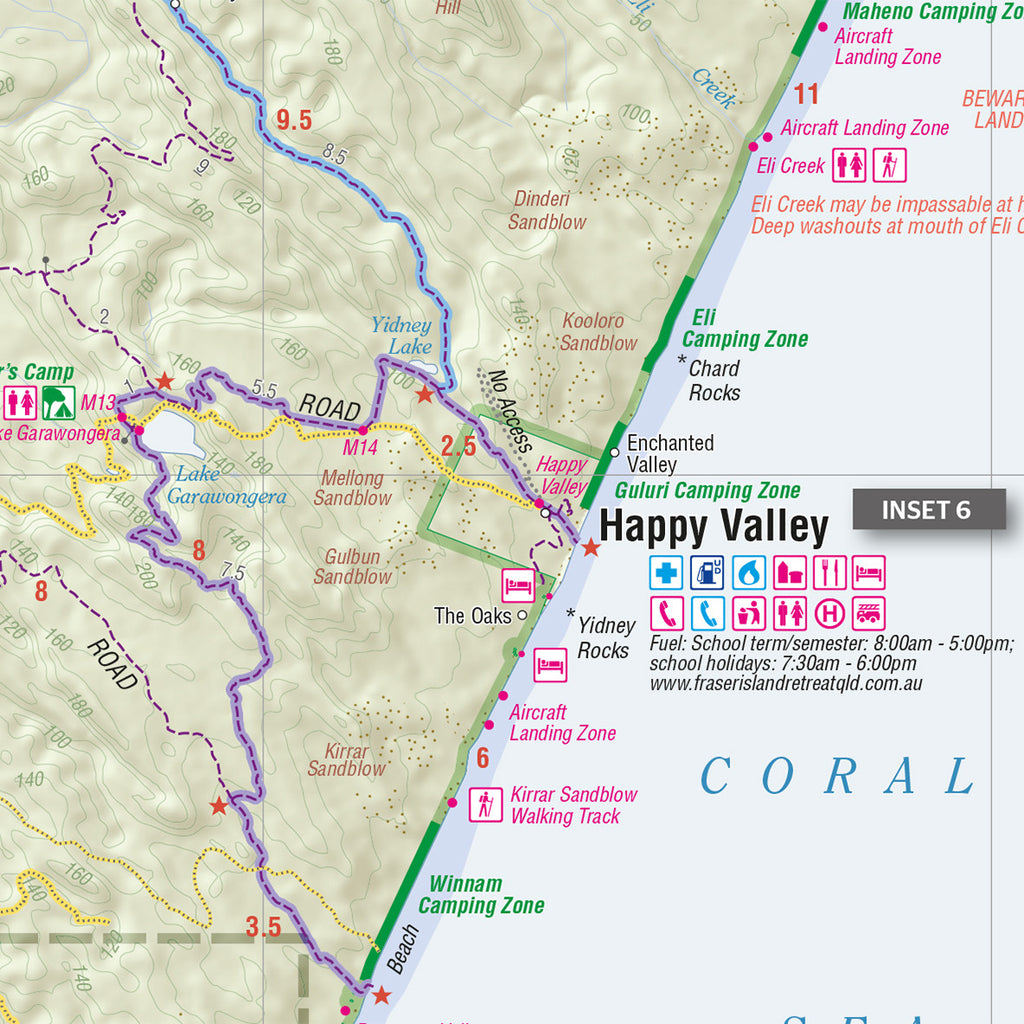 Fraser Island (K’gari) Map – Hema | Mapworld