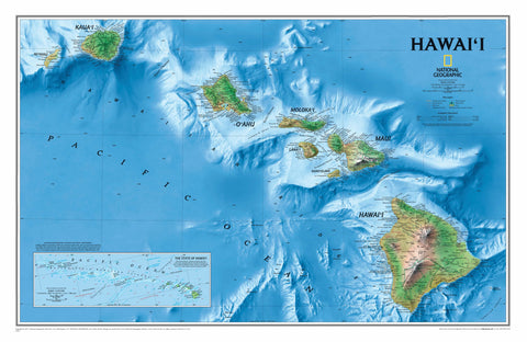 Hawaii Wall Map - Published 1995 by National Geographic