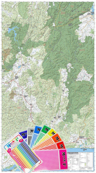 High Country Eastern Victoria Hema Supermap 800 x 1430mm Wall Map with FREE MAP DOTS