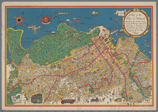 Pictorial  Map of Hobart 1927