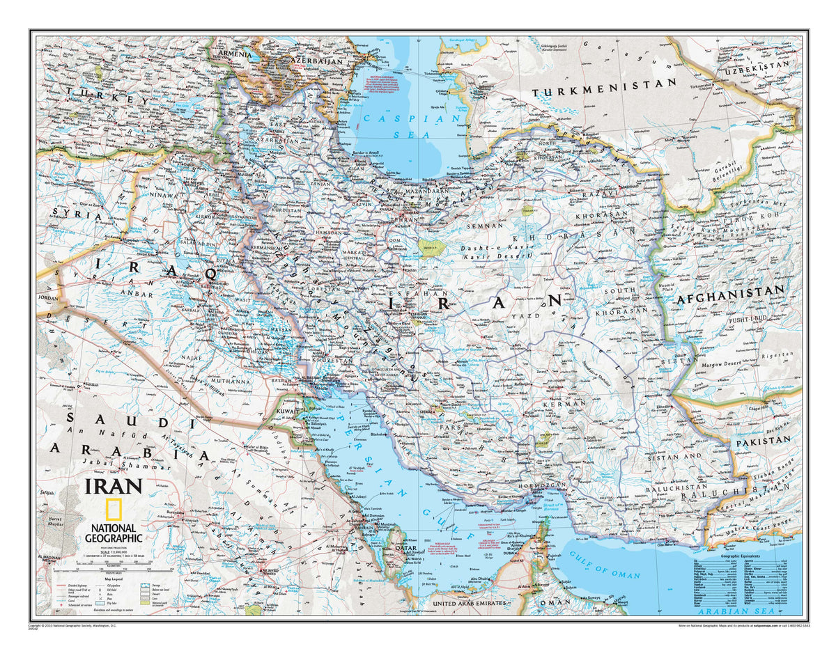 Carter Iran Map Iran Wall Map (1450mm) – National Geographic | Mapworld