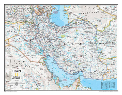 Iran National Geographic 768 x 597 mm Wall Map