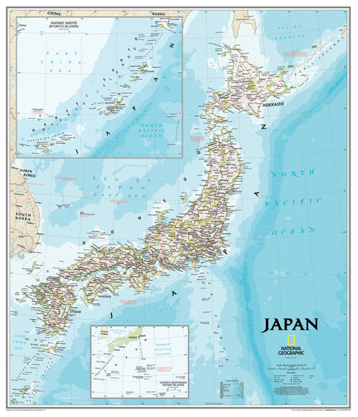 Japan NGS 635 x 740mm Wall Map