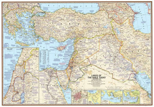 Lands of the Bible 1967 Map - Published 2012 by National Geographic