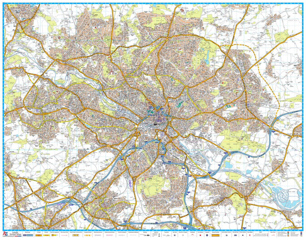 Leeds Wall Map – A-Z | Mapworld