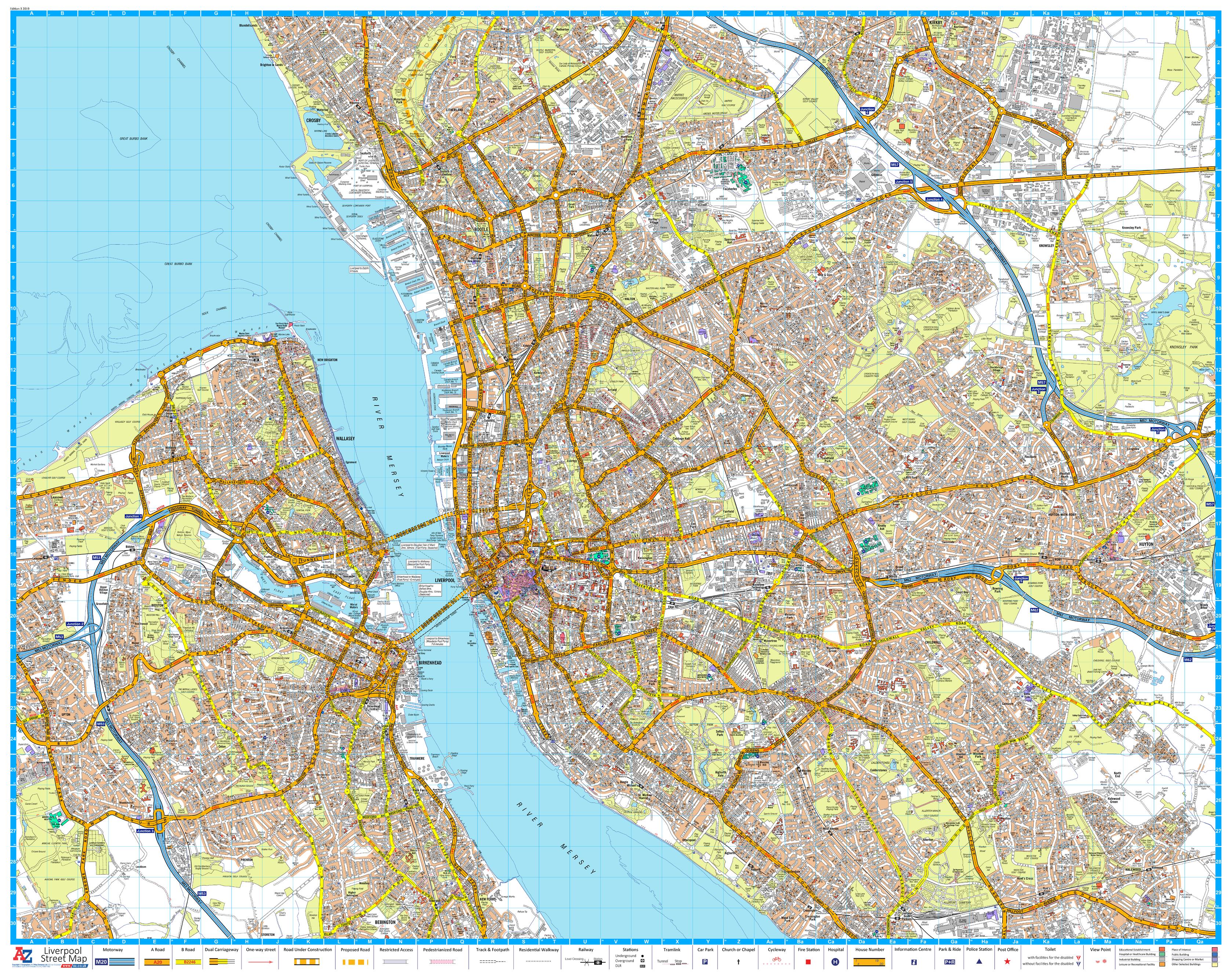 Liverpool Light Map Liverpool Wall Map – A-Z | Mapworld