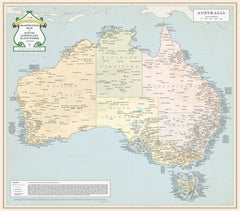 Marvellous Map of Actual Australian Place Names 660 x 660mm Laminated