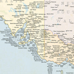 Marvellous Map of Actual Australian Place Names 660 x 660mm Laminated