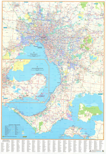 Melbourne UBD Map 1380 x 2000mm Laminated Wall Map