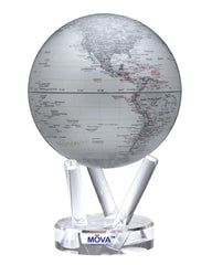 MOVA Globe Metallic Silver Map - 6"