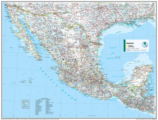 Mexico Atlas of the World, 11th Edition, National Geographic Wall Map