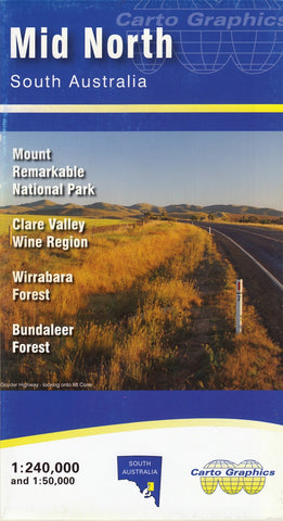 Mid North South Australia Carto Graphics Map (Heysen Trail)