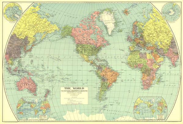 World Map 1932 by National Geographic