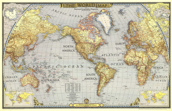 World Map 1943 by National Geographic