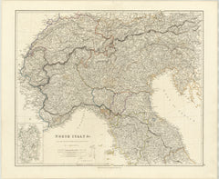 Northern Italy Wall Map 1834 - J. Arrowsmith