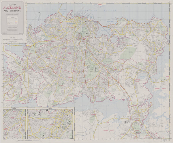 Auckland Historic Wall Map  1959
