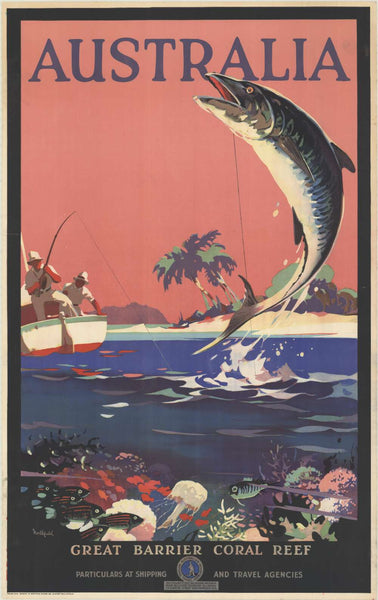 TRAVEL POSTER - Great Barrier Reef Vintage Poster