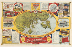 Pictorial  Map of Port of Hobart 1927