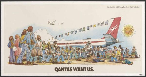 TRAVEL POSTER - Qantas Wants Us Vintage Poster