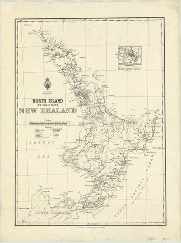 North Island Historic Wall Map  1937
