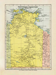 Northern Territory Wall Map by Robinson published 1908