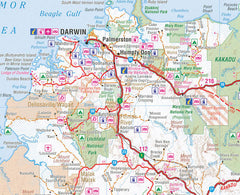 Northern Territory Hema 700 x 1000mm Laminated Wall Map with Hang Rails