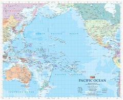Pacific Ocean Hema 860 x 700mm Paper Wall Map