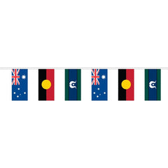 Australian, Aboriginal and Torres Strait Islander Flag Bunting - Knitted Polyester