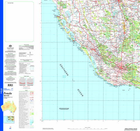 Penola Special SJ54-06 Topographic Map 1:250k