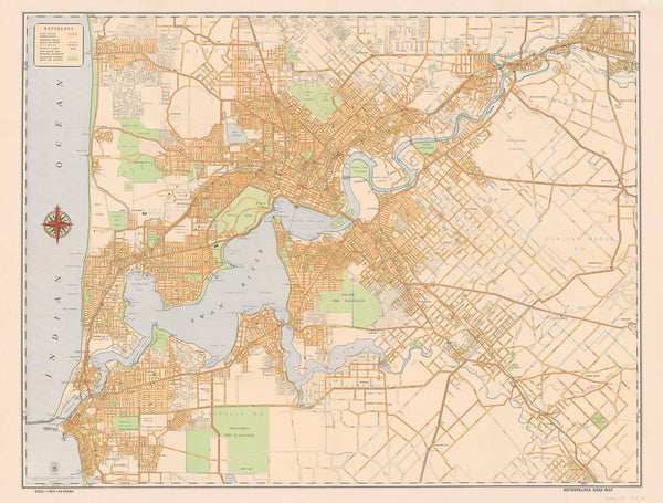 Perth Historic Wall Map published 1952